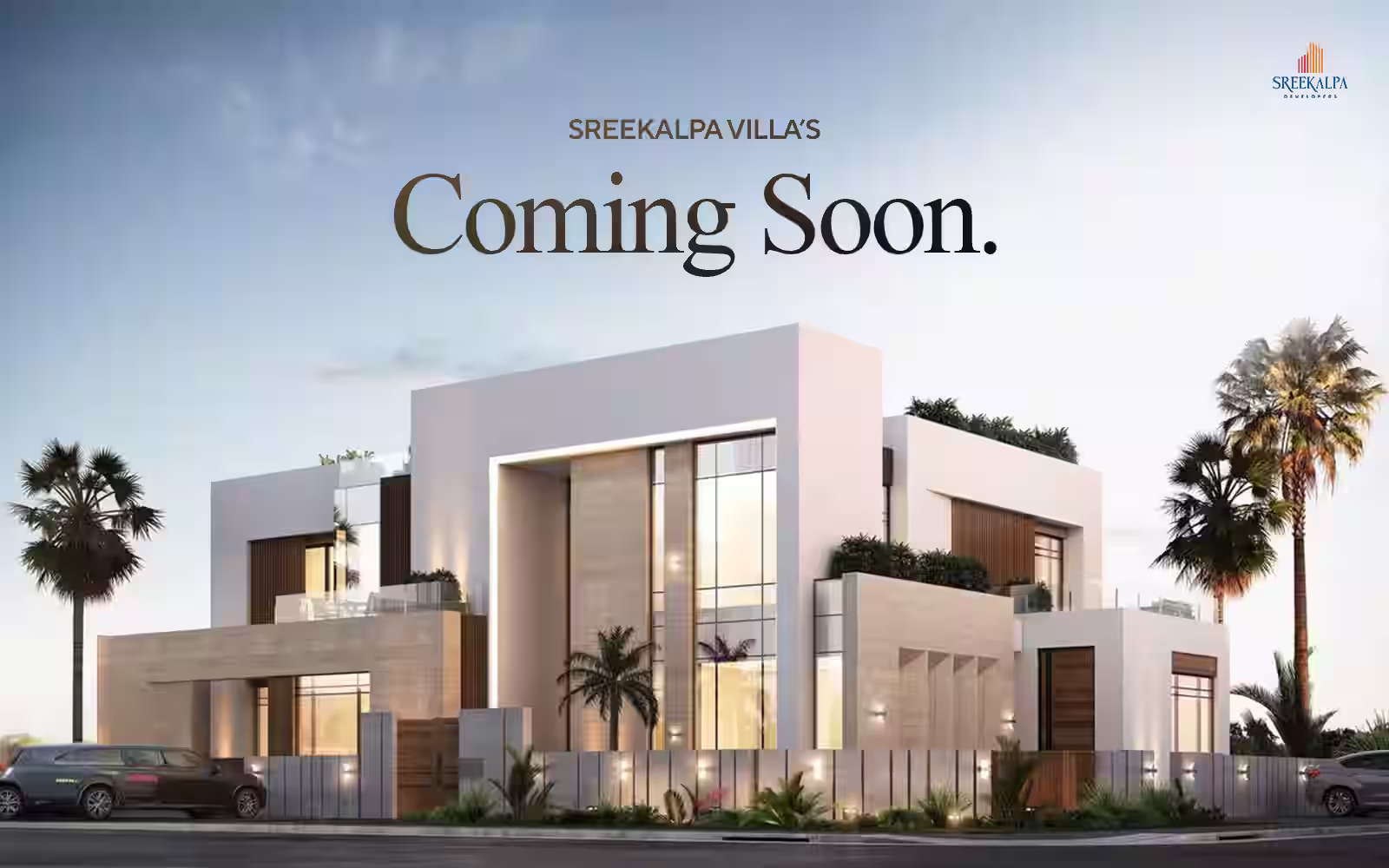 An expansive view of luxury urban apartments with large terraces and floor-to-ceiling windows.